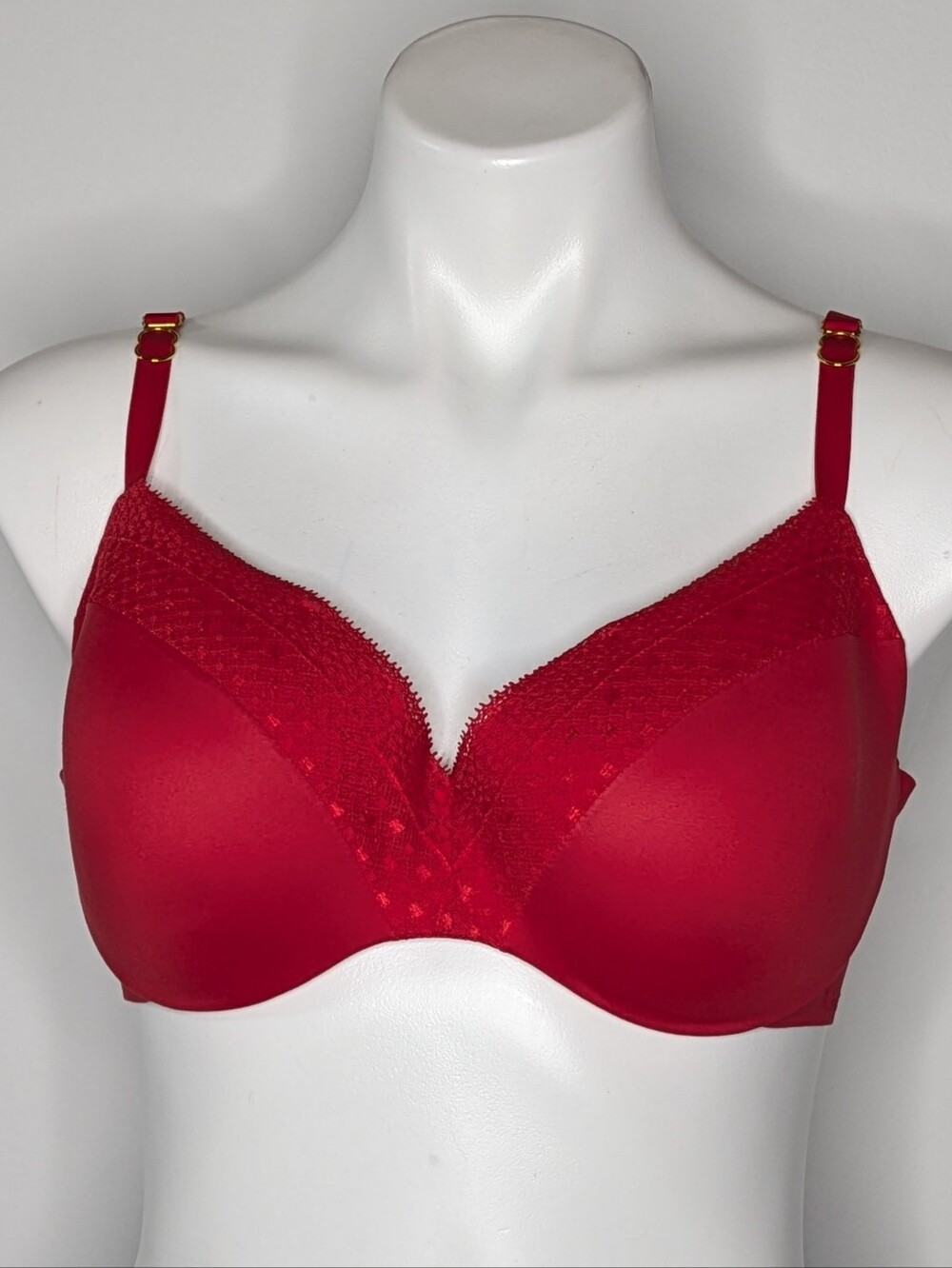 Victoria's Secret Red Lace Trim Incredible Lined Demi Bra 36D